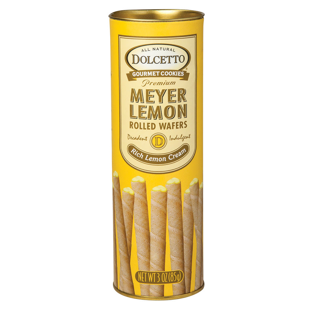 Wholesale Dolcetto Meyer Lemon Rolled Wafers 3 Oz Tube- Bulk