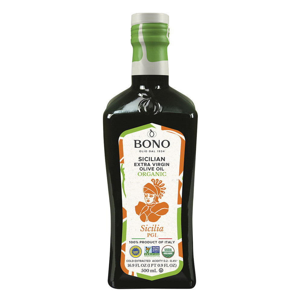 Bono Organic Sicilian Extra Virgin Olive Oil Sicilia Pgi 16.9 Oz Bottle