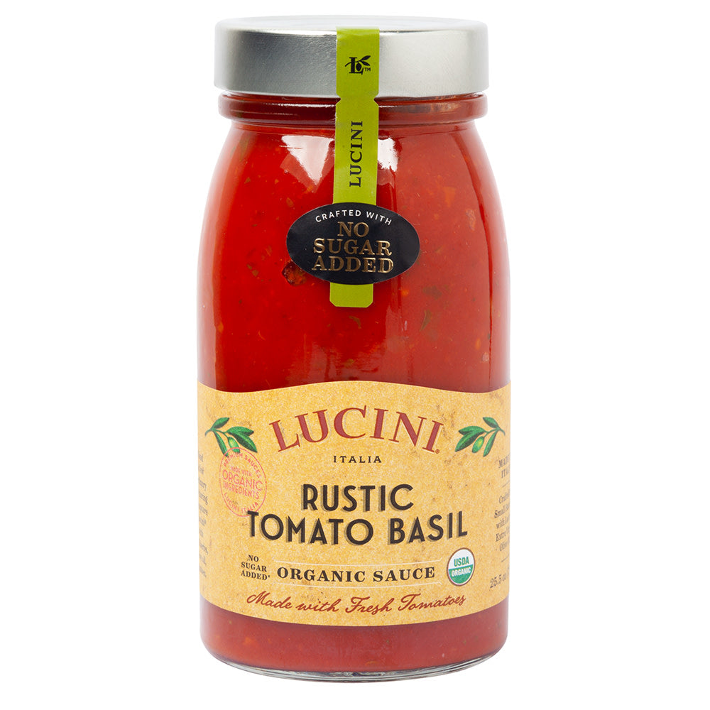 Wholesale Lucini Organic Pasta Sauce Rustic Tomato Basil 25.5 Oz Jar- Bulk