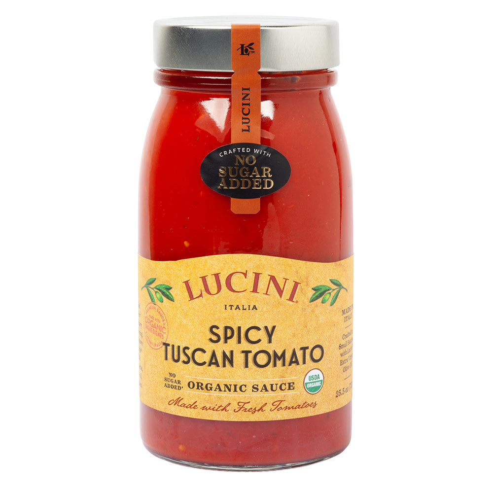 Wholesale Lucini Organic Pasta Sauce Spicy Tuscan Tomato 25.5 Oz Jar- Bulk