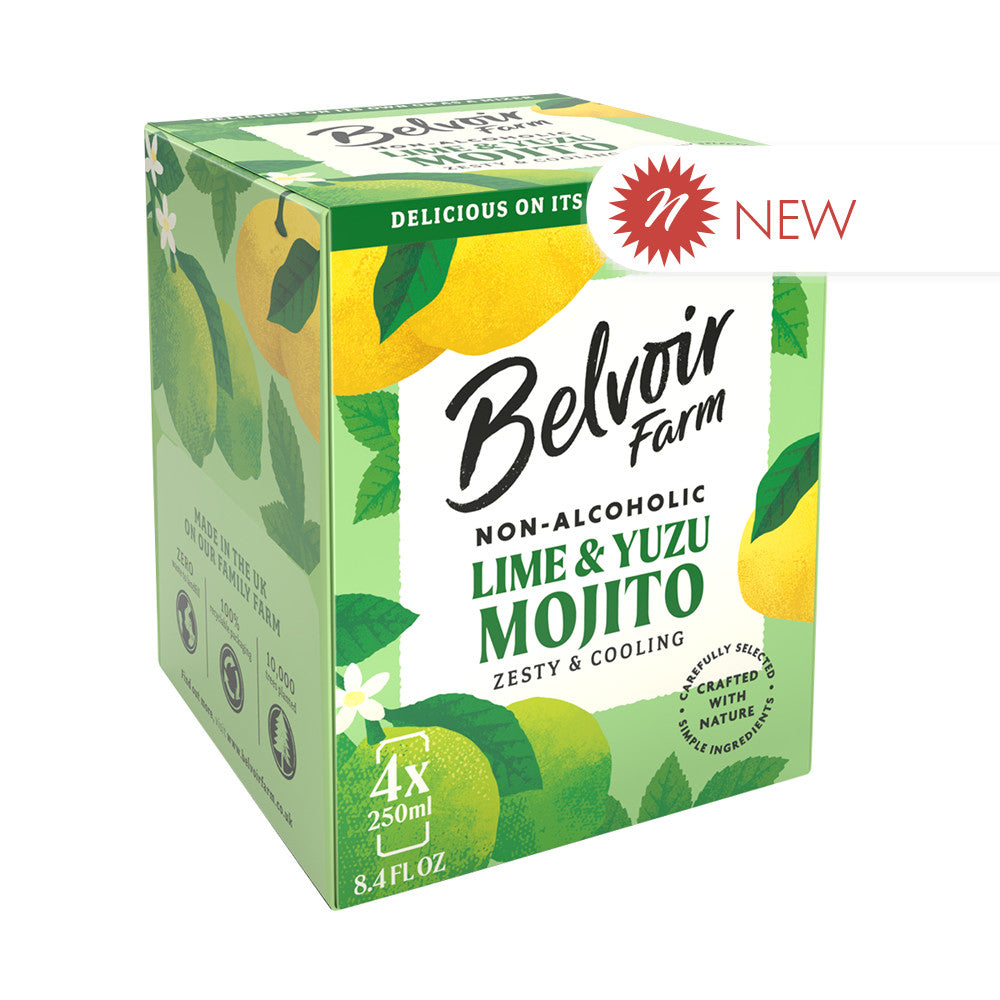 Wholesale Belvoir Farm Lime & Yuzu Mojito Mocktail 8.4 Oz Can 4 Count- Bulk