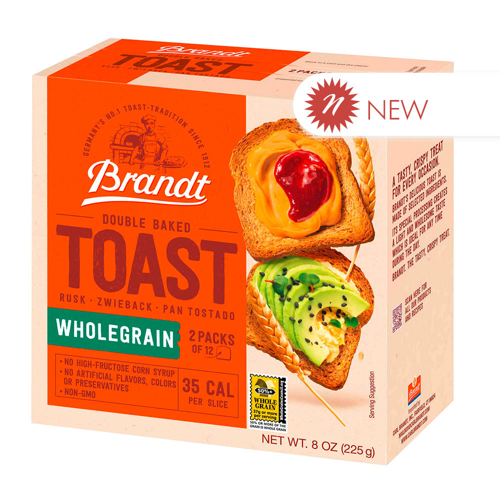Wholesale Brandt Zwieback Whole Grain Double Baked Toast 8 Oz Box- Bulk