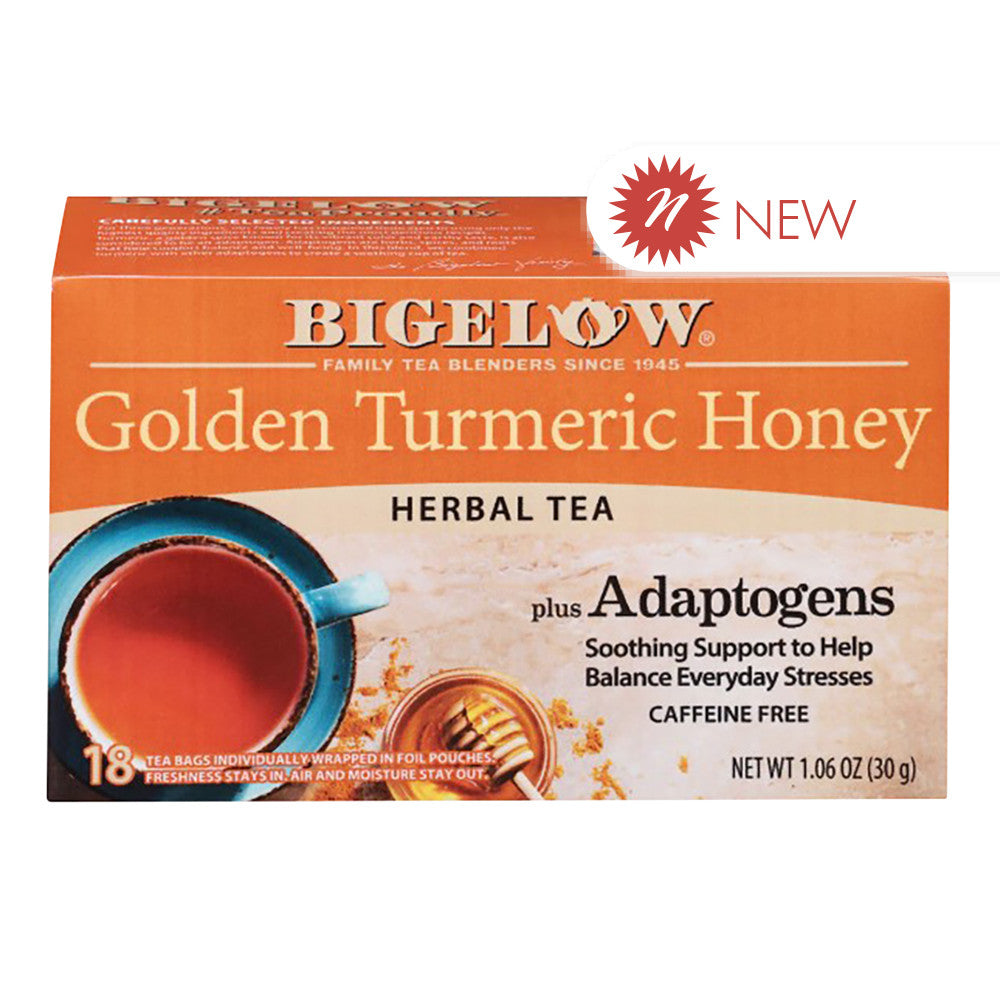 Wholesale Bigelow - Golden Turmeric Honey + Adapto - 18Ct - Pk6- Bulk