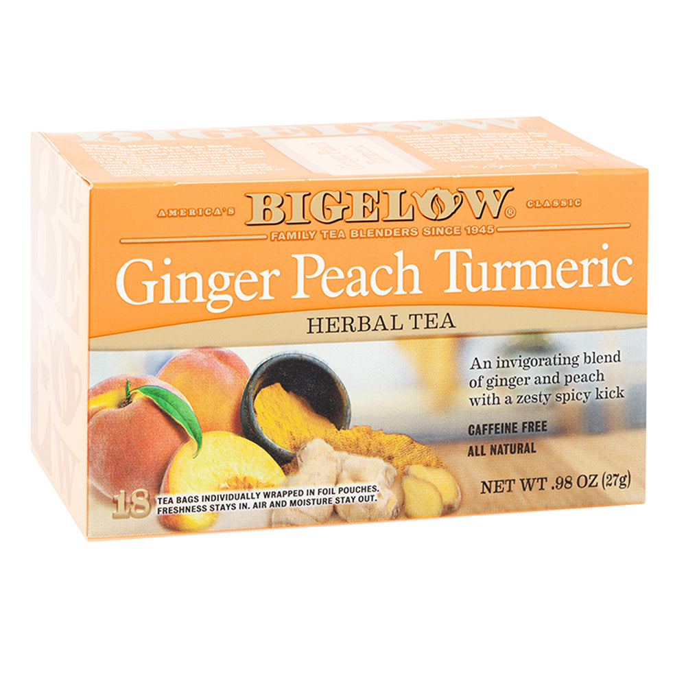 Wholesale Bigelow Ginger Peach Turmeric Tea 18 Ct Box- Bulk