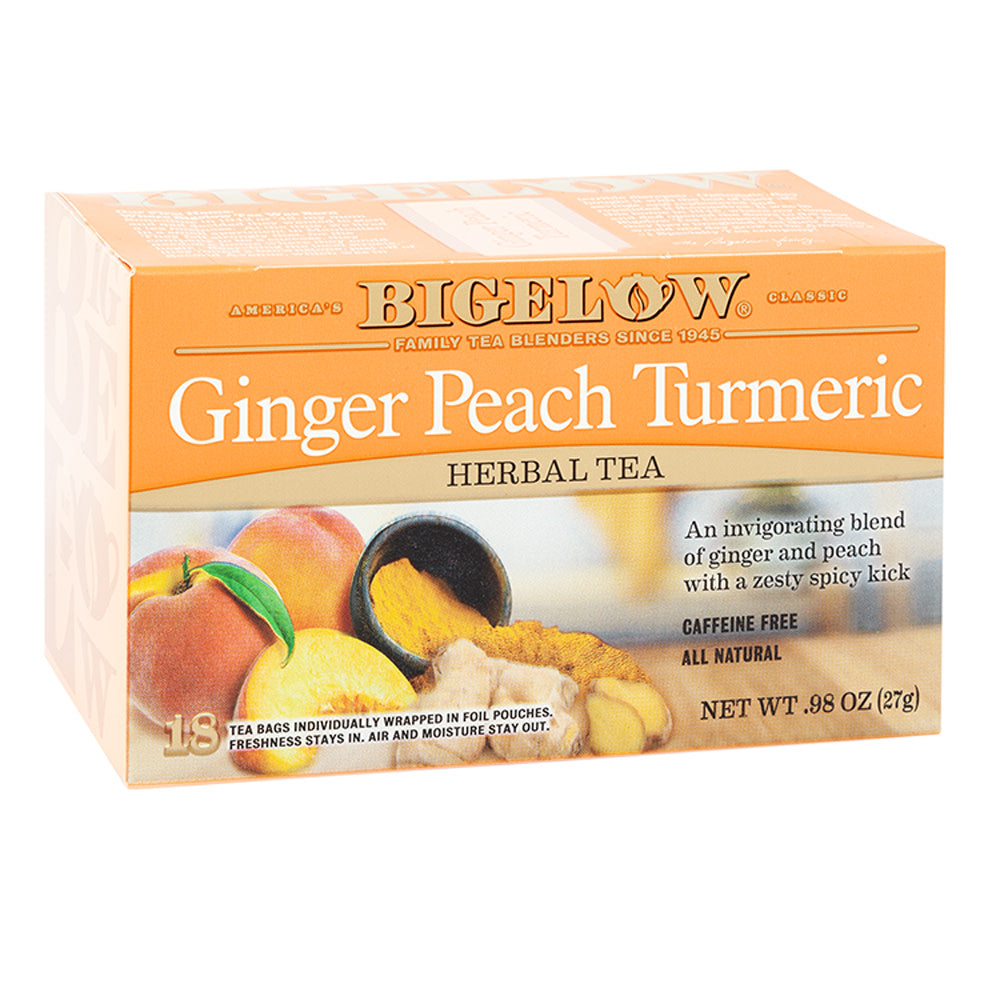Bigelow Ginger Peach Turmeric Tea 18 Ct Box