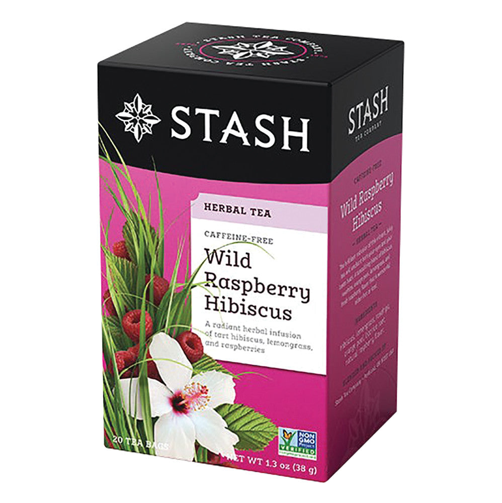 Wholesale Stash Wild Raspberry Hibiscus Herbal Tea 20 Ct Box- Bulk