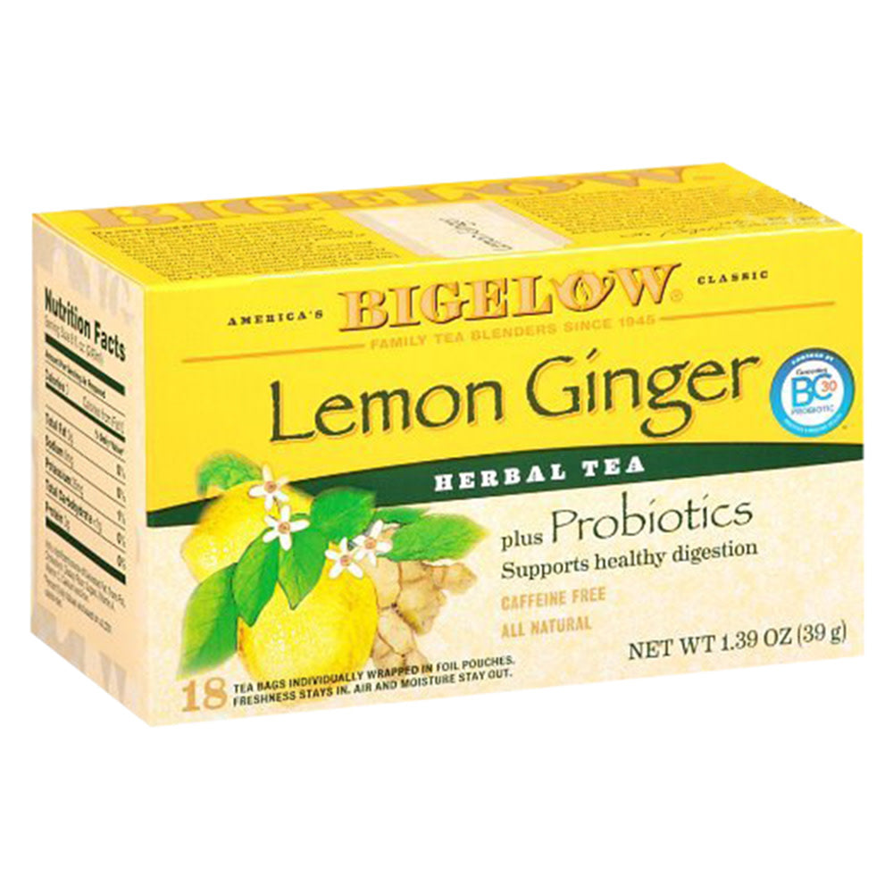 Bigelow Lemon Ginger Herbal Tea 18 Ct Box