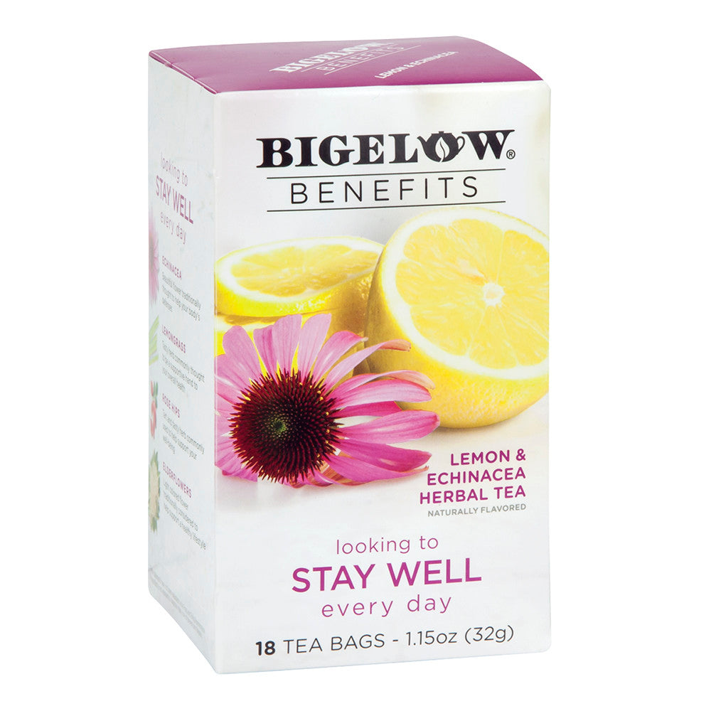 Bigelow Benefits Lemon And Echinacea Tea 18 Ct Box