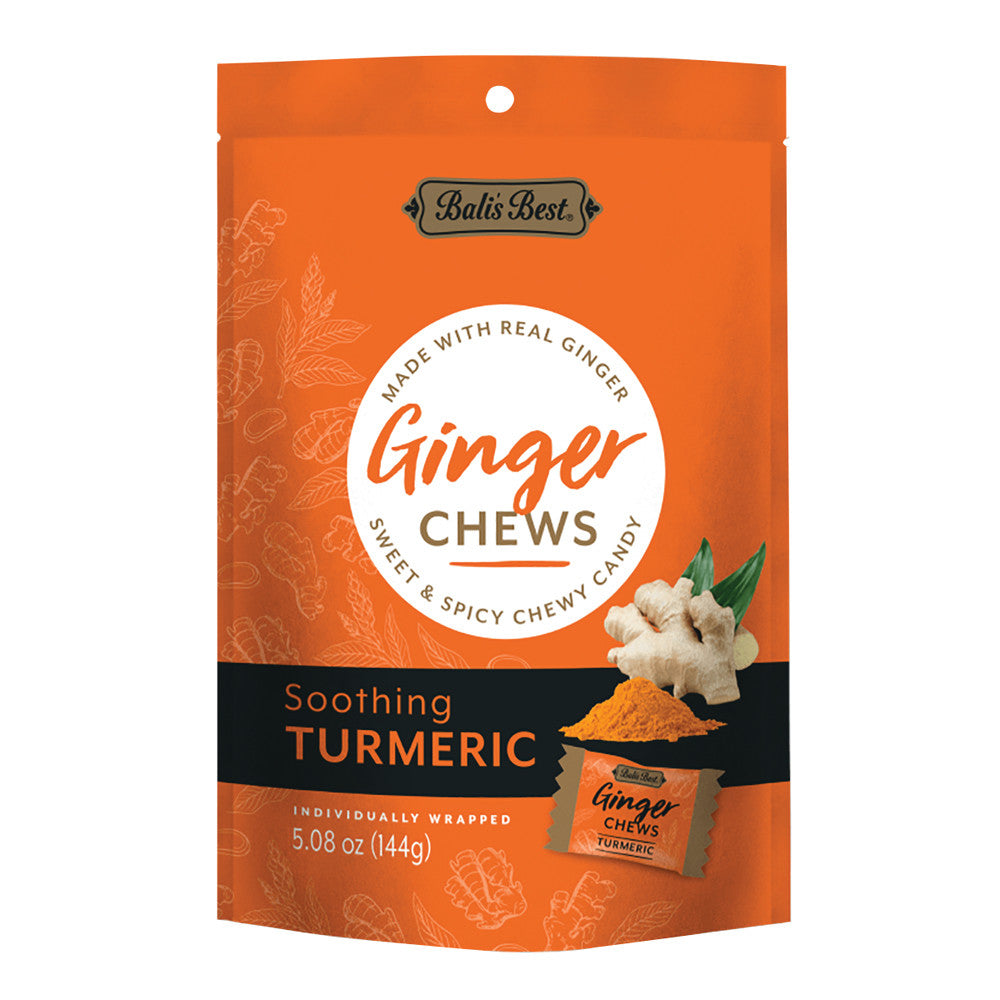 Wholesale Bali'S Best Soothing Turmeric Ginger Chews 5.08 Oz Pouch- Bulk