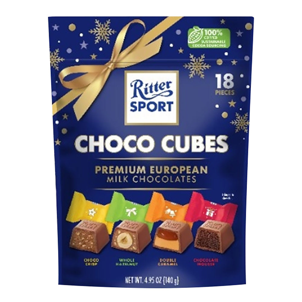 Wholesale Ritter Sport Choco Cubes Holiday 4.95 Oz Pouch- Bulk