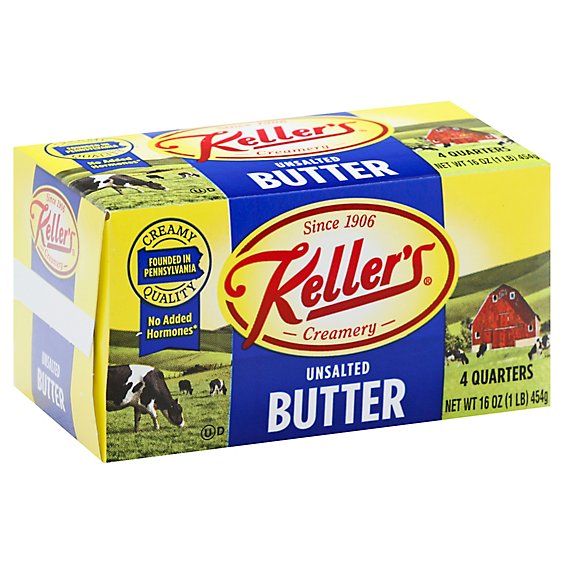 Keller's Creamery Unsalted Butter 8oz 12ct