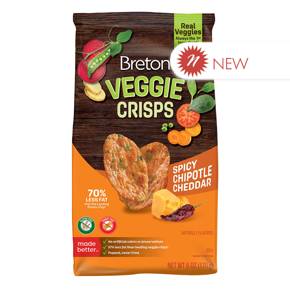 Wholesale Breton Chipotle Cheddar Veggie Crisps Bag- Bulk
