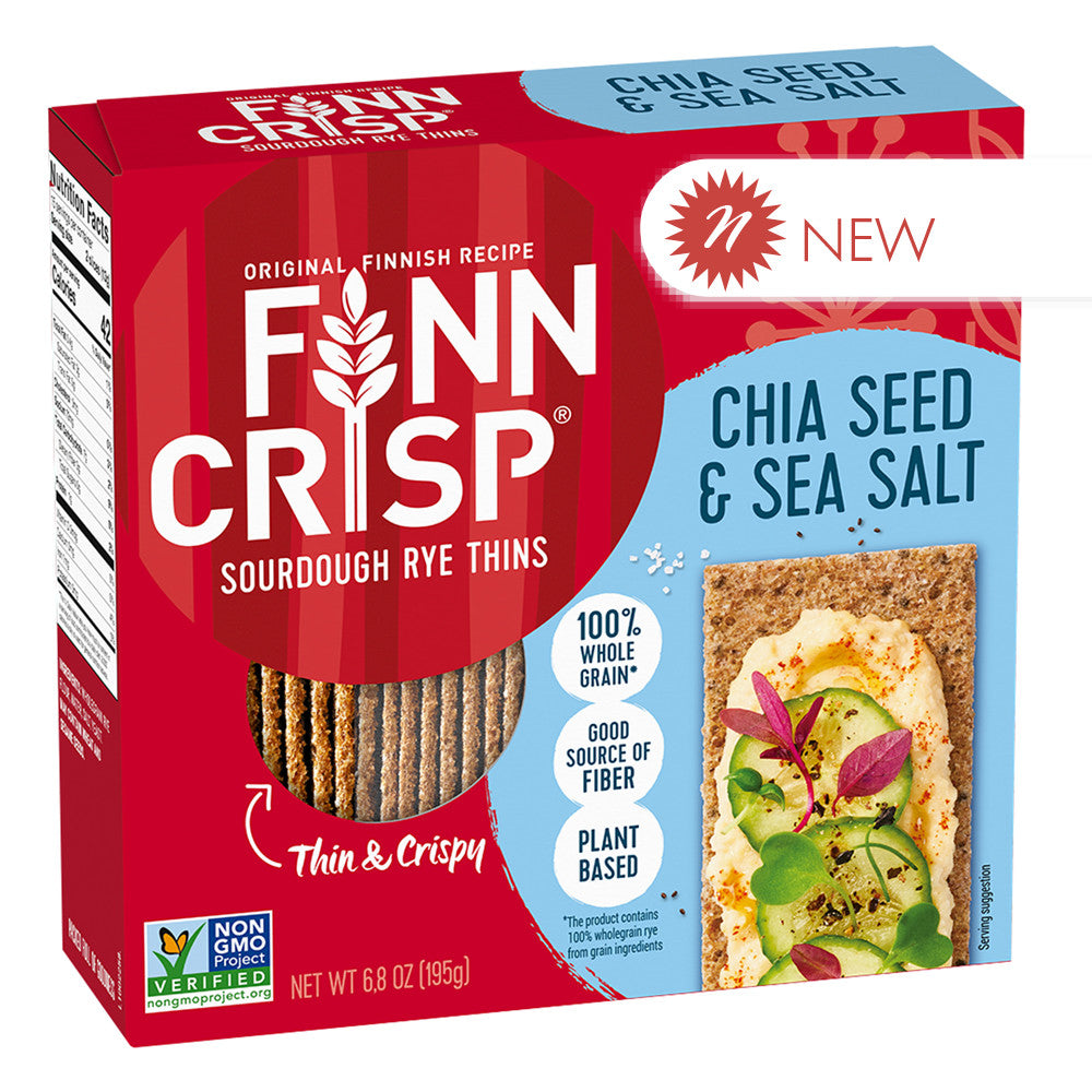 Wholesale Finn Crisp Chia Seed & Sea Salt 6.8 Oz Box- Bulk