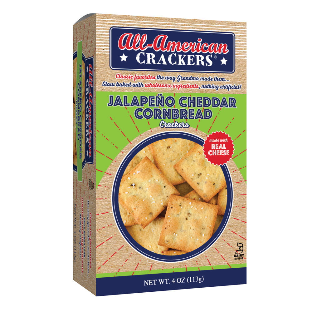 Wholesale Partners All American Crackers Jalapeno Cheddar Cornbread 4 Oz Box- Bulk