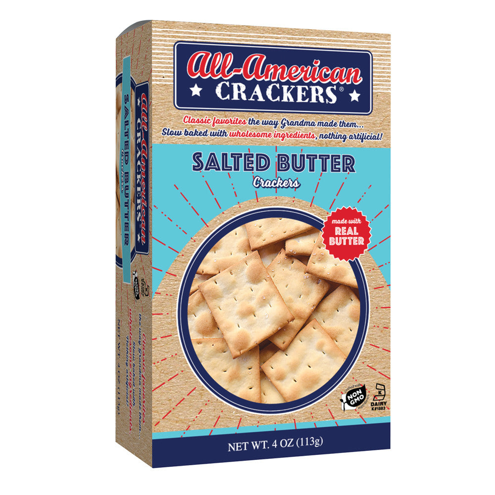 Wholesale Partners All American Crackers Salted Butter 4 Oz Box- Bulk