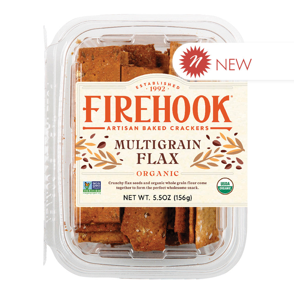 Wholesale Firehook Crackers - Multig Flax - 5.5Oz - Pk8- Bulk