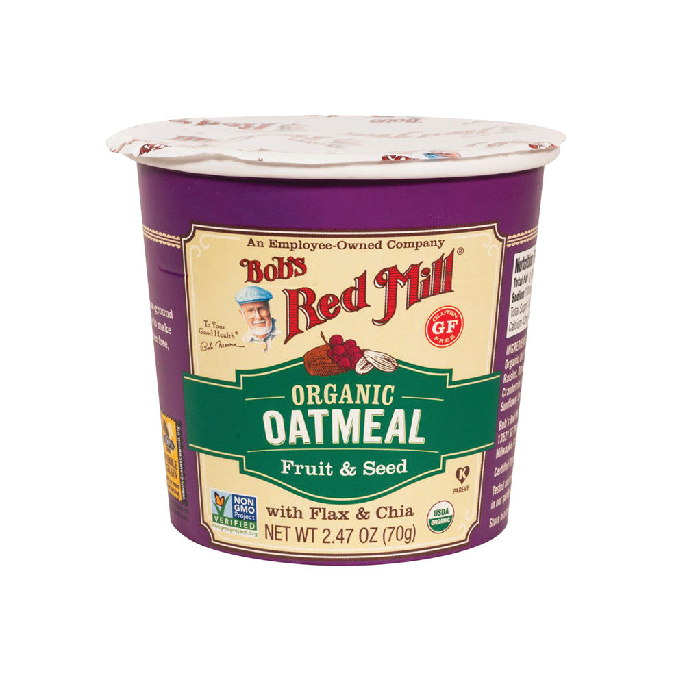 Wholesale Bob'S Red Mill Organic Fruit And Seed Oatmeal 2.47 Oz Cup- Bulk