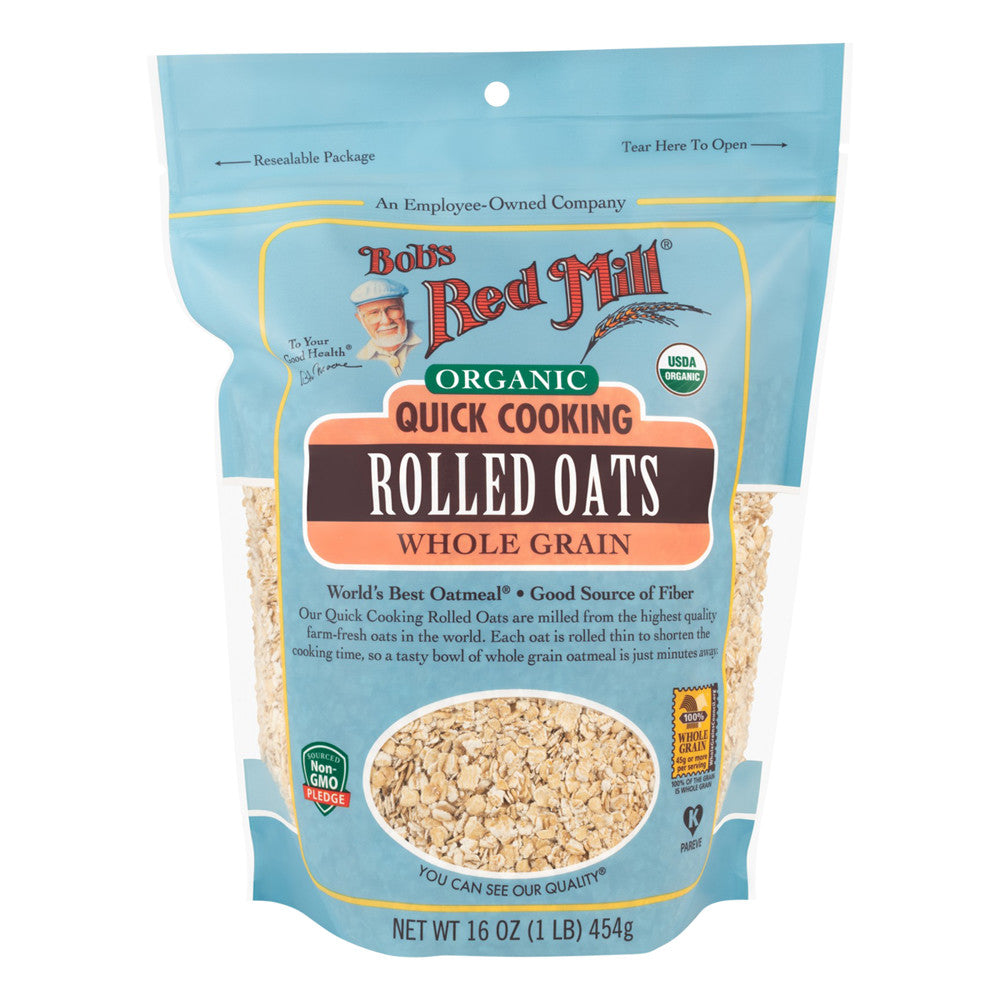 Wholesale Bob'S Red Mill Organic Quick Cooking Rolled Oats 16 Oz Pouch- Bulk