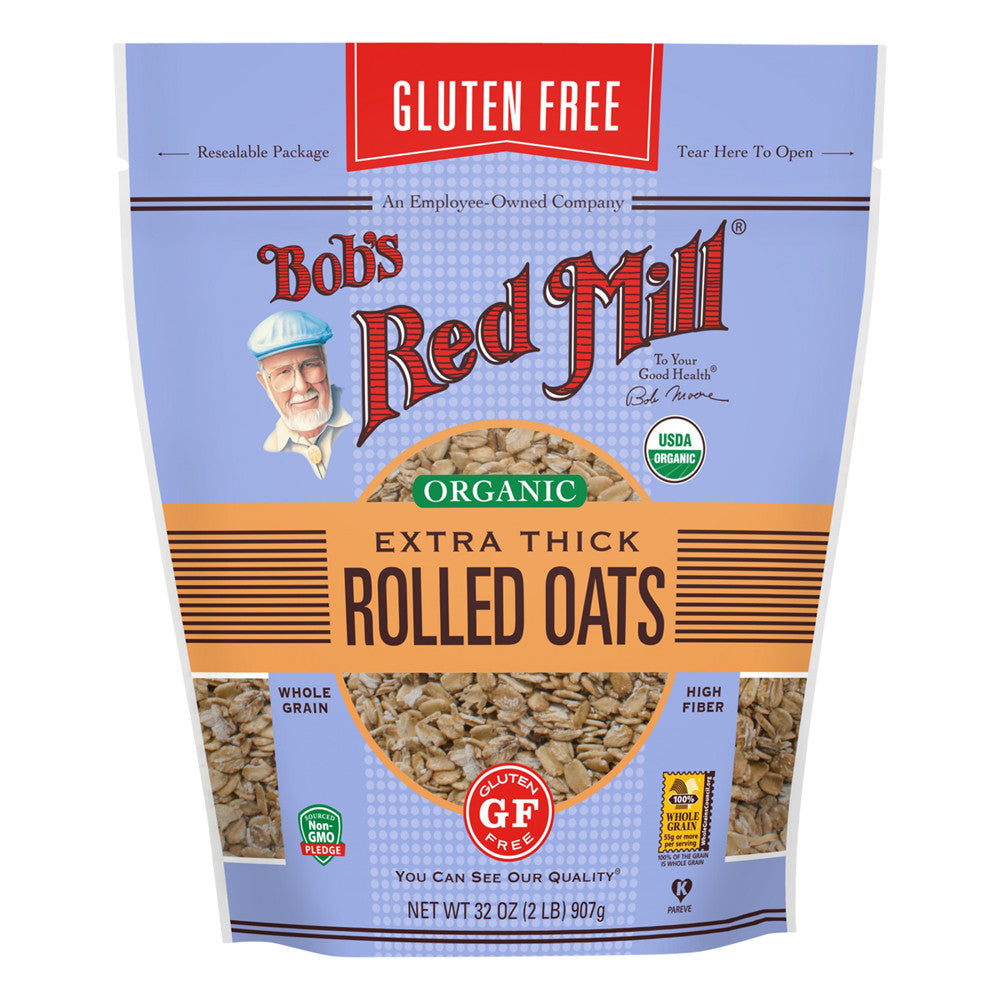 Bob'S Red Mill Gluten Free Organic Extra Thick Rolled Oats 32 Oz Pouch