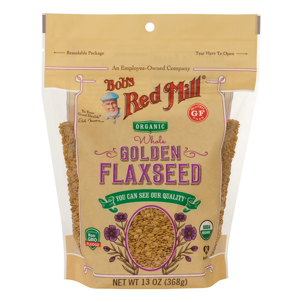 Wholesale Bob'S Red Mill Organic Golden Flaxseed 13 Oz Pouch- Bulk
