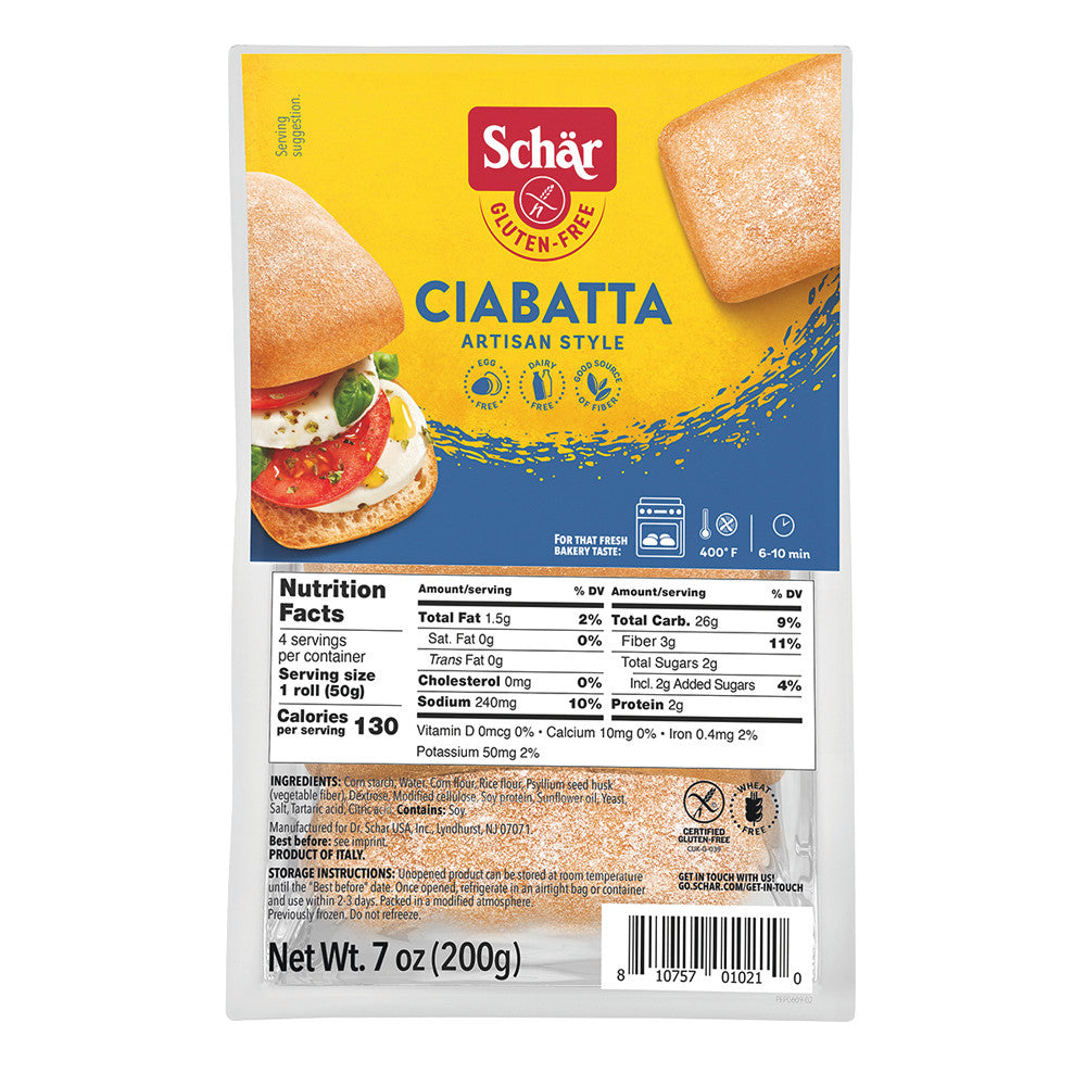 Wholesale Schar Gluten Free Ciabatta Rolls 7.1 Oz Pouch- Bulk