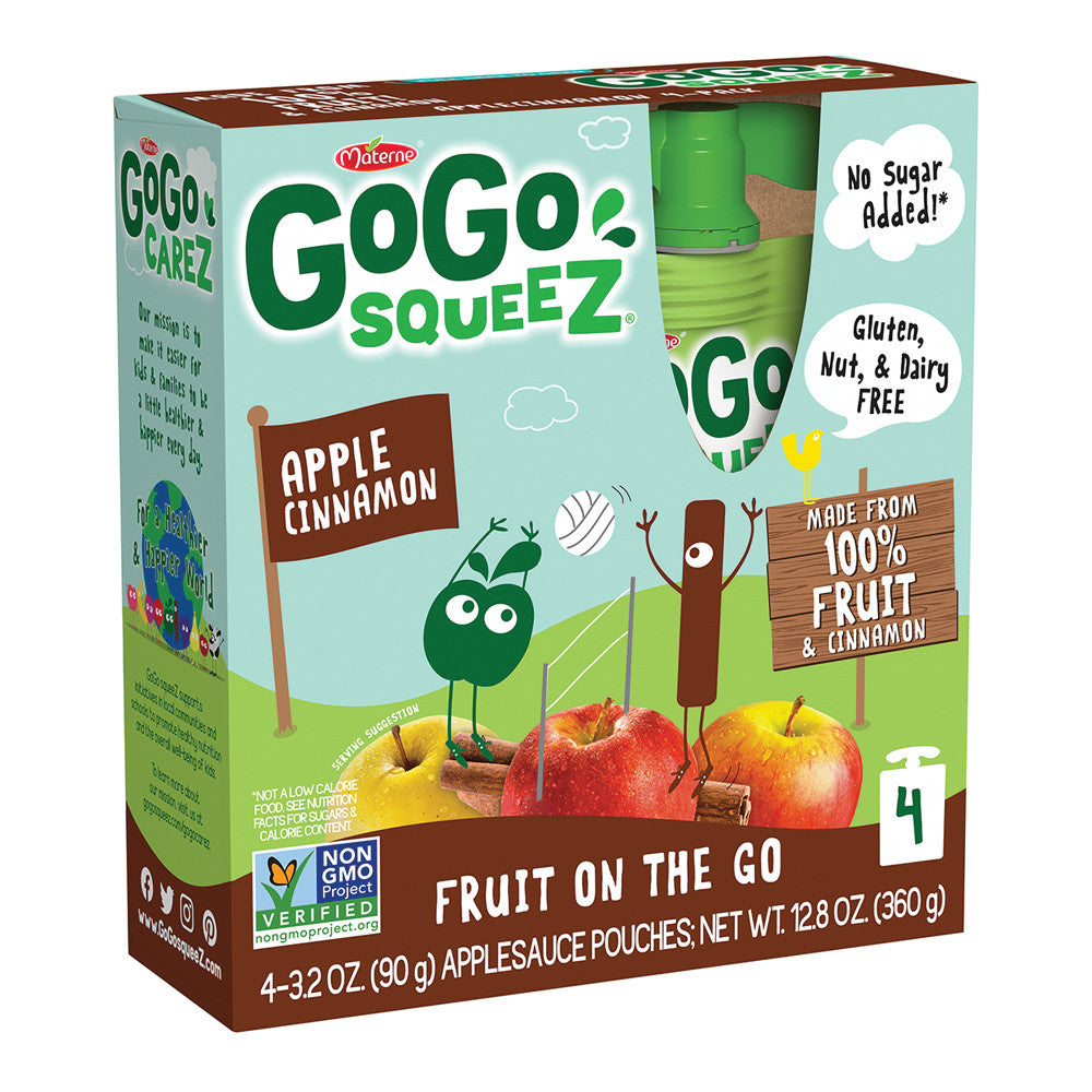 Wholesale Gogo Squeeze Apple Cinnamon Applesauce On The Go 4 Pack 3.2 Oz Box- Bulk