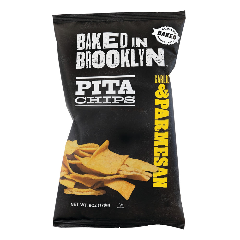 Wholesale Baked In Brooklyn Garlic Parmesan Pita Chips 6 Oz Bag- Bulk