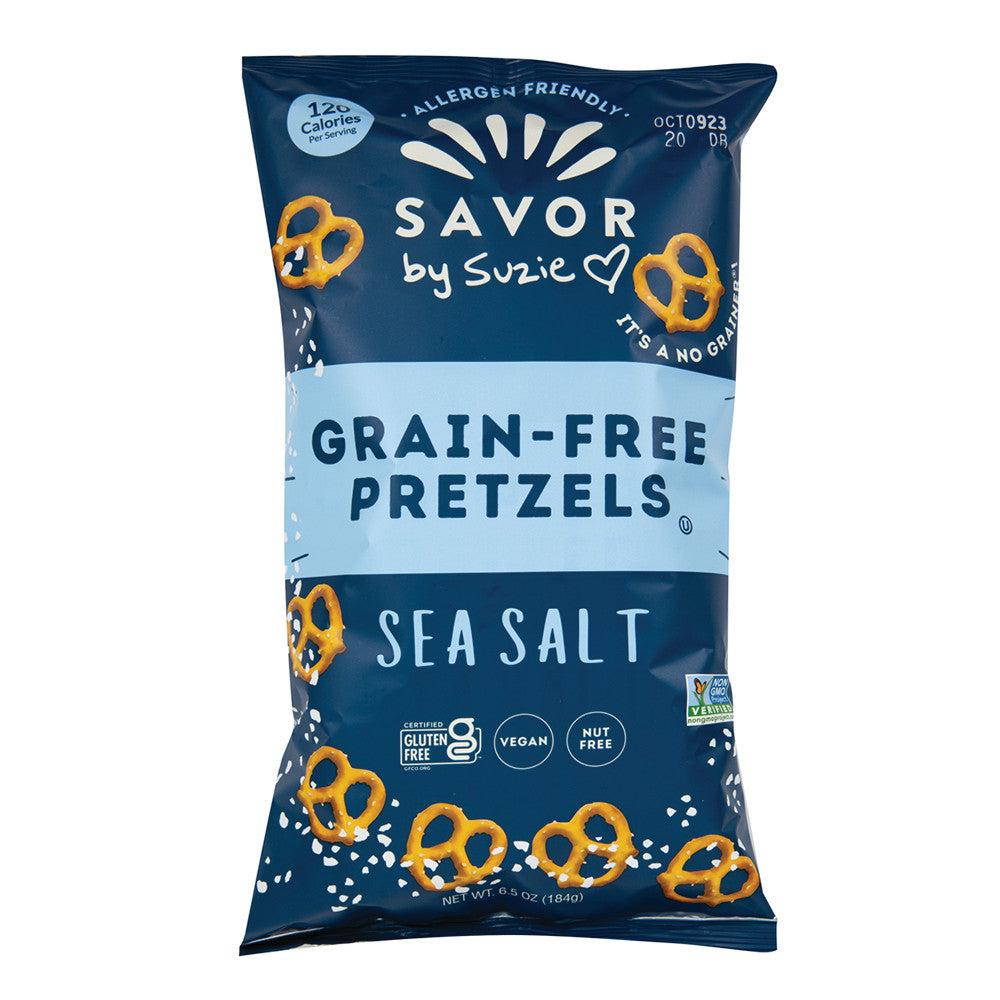 Wholesale Savor By Suzie Grain Free Sea Salt Pretzel 6.5 Oz Bag- Bulk