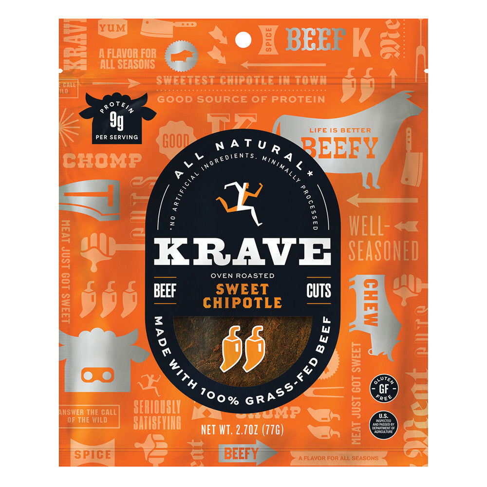 Wholesale Krave Sweet Chipotle Beef Jerky 2.7 Oz Bag- Bulk