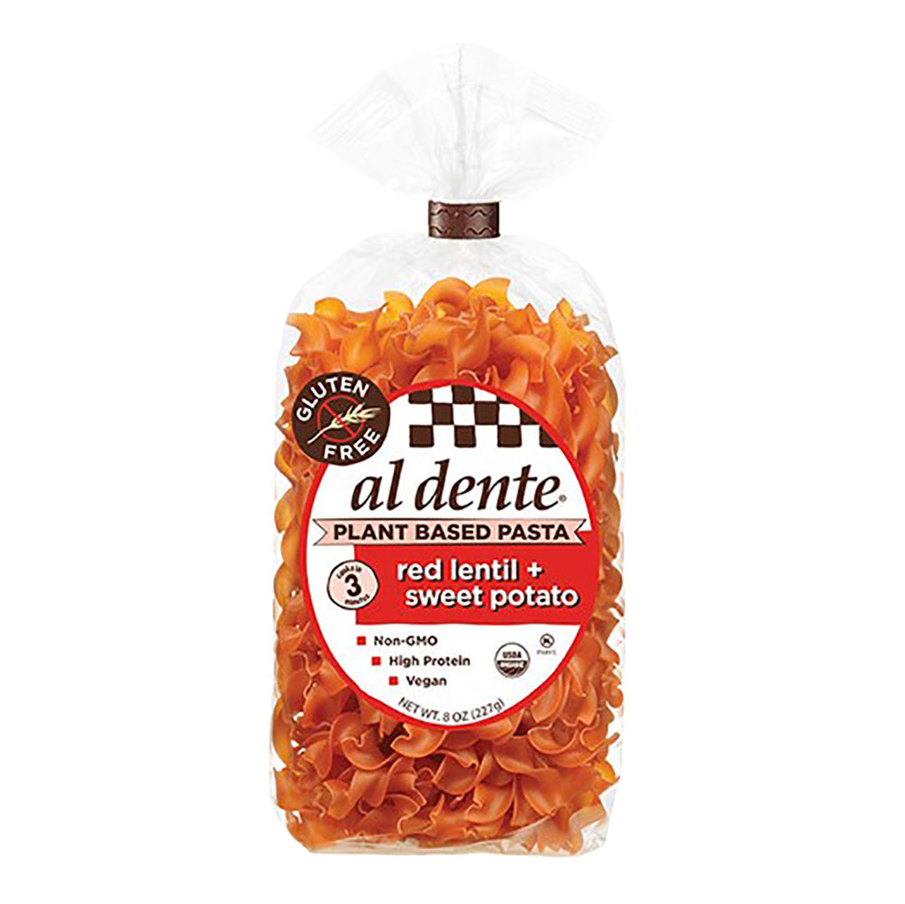 Wholesale Al Dente Gluten Free Red Lentil & Sweet Potato Pasta 8 Oz Bag- Bulk