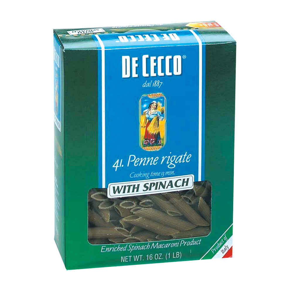 Wholesale De Cecco Penne Rigate With Spinach Pasta 12 Oz Box- Bulk