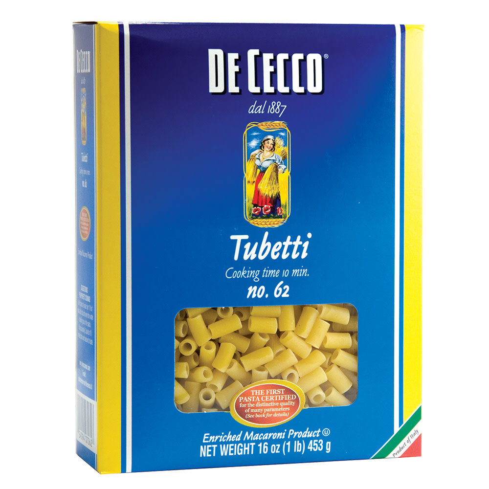 Wholesale De Cecco Tubetti Pasta 16 Oz Box # 62- Bulk