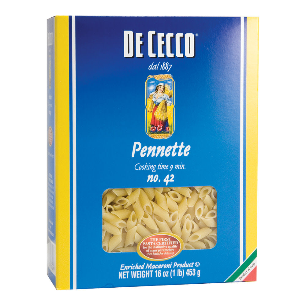 Wholesale De Cecco Pennette Pasta 16 Oz Box # 42- Bulk