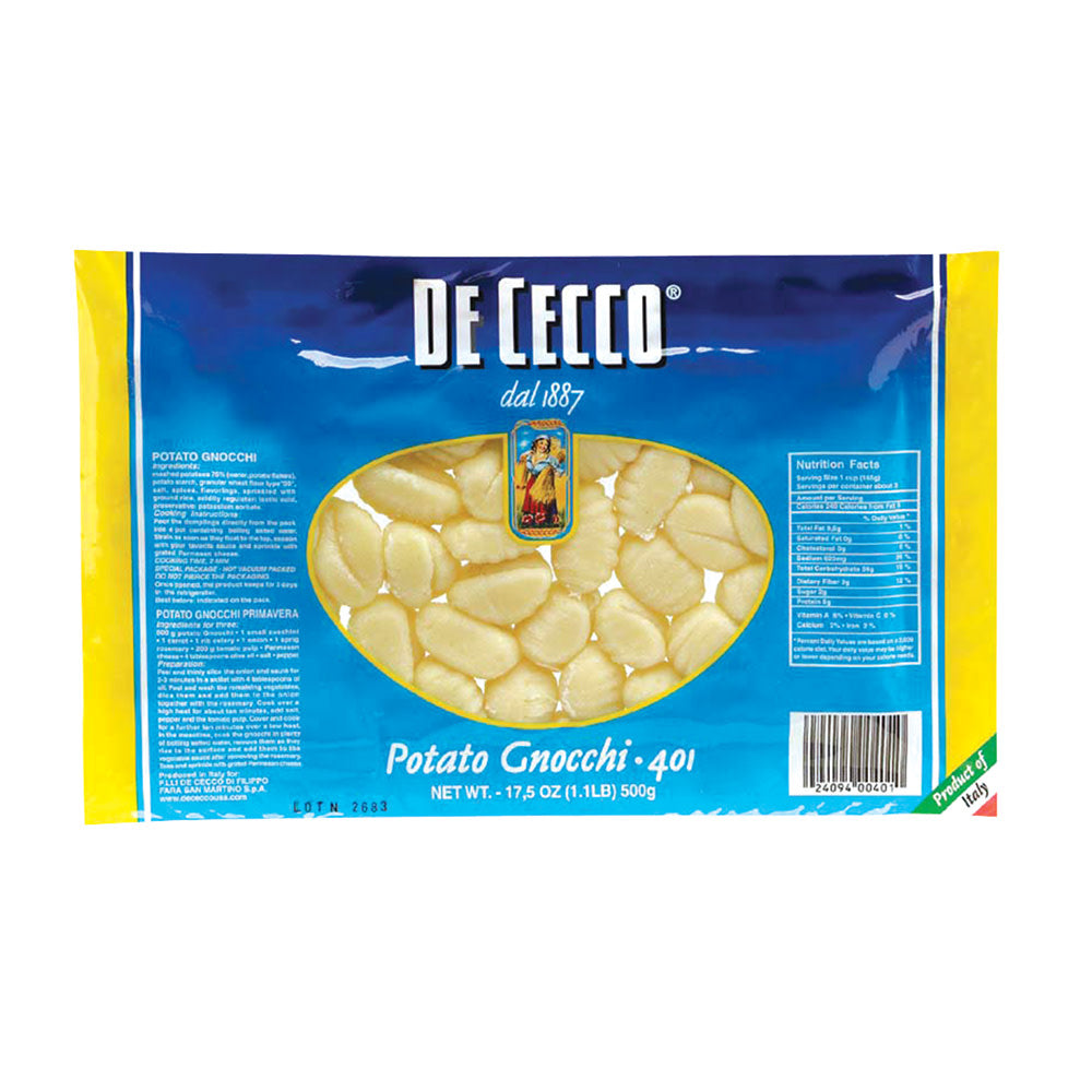 Wholesale De Cecco Potato Gnocchi Pasta 17 Oz # 401- Bulk