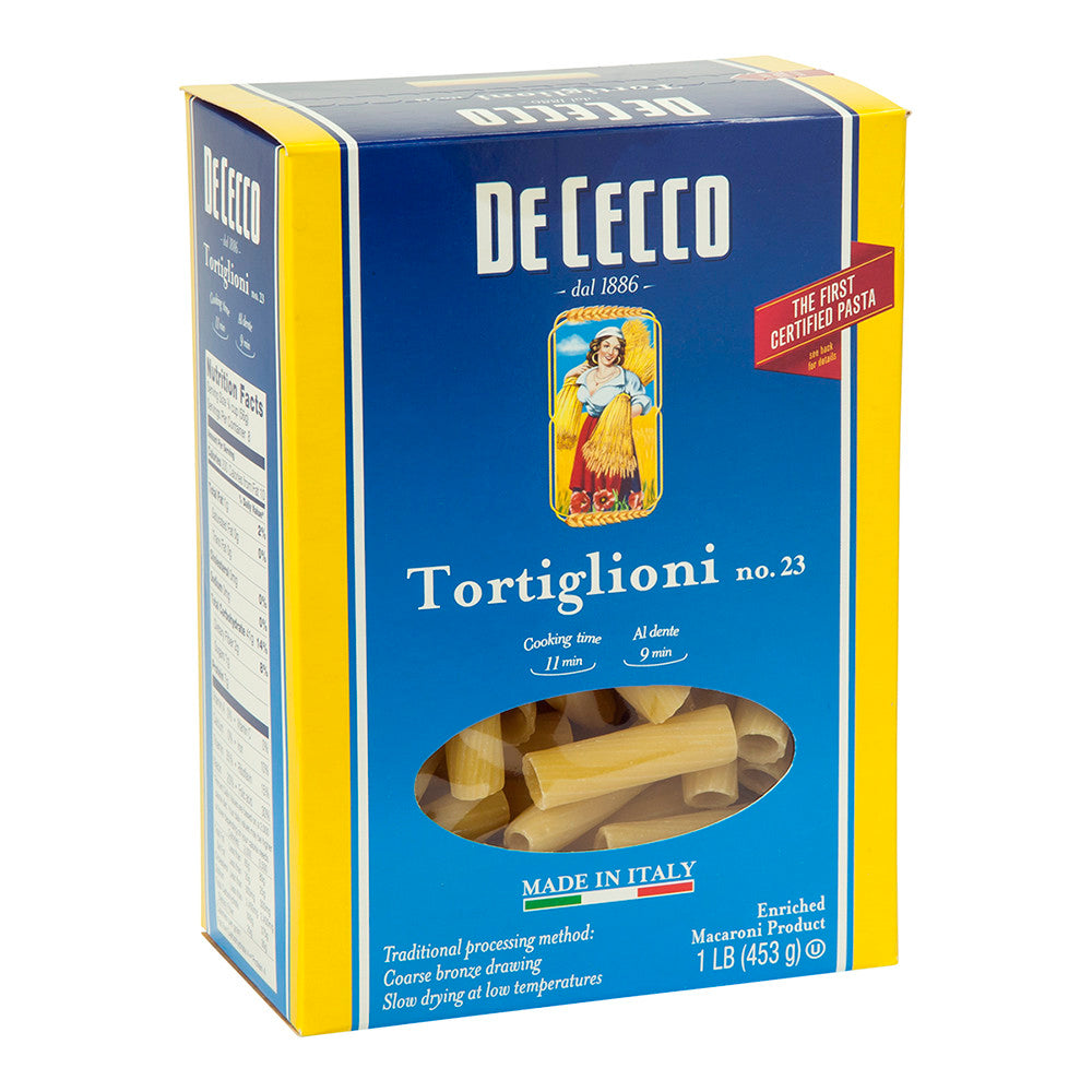 Wholesale De Cecco Tortiglioni Pasta 16 Oz Box # 23- Bulk