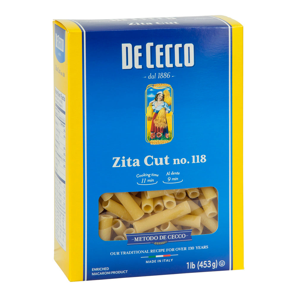 Wholesale De Cecco Zita Cut Lisce Pasta 16 Oz Box # 118- Bulk