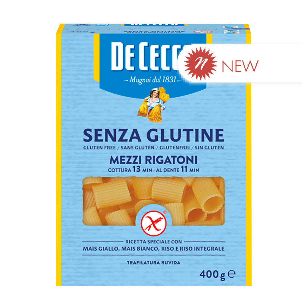 Wholesale Dececco Gluten Free Mezzi Rigatoni 12 Oz Box- Bulk