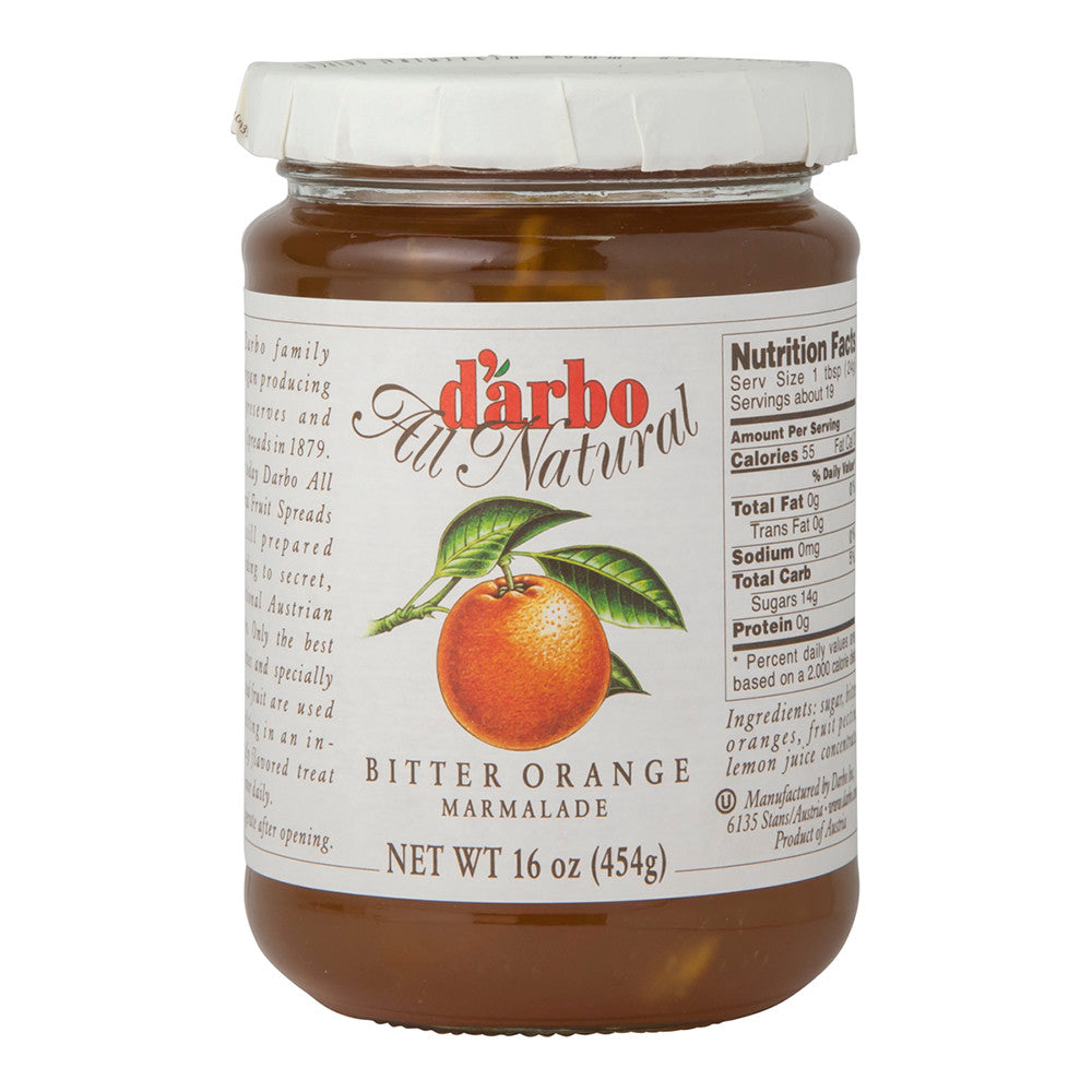 D'Arbo Bitter Orange Marmalade 16 Oz Jar