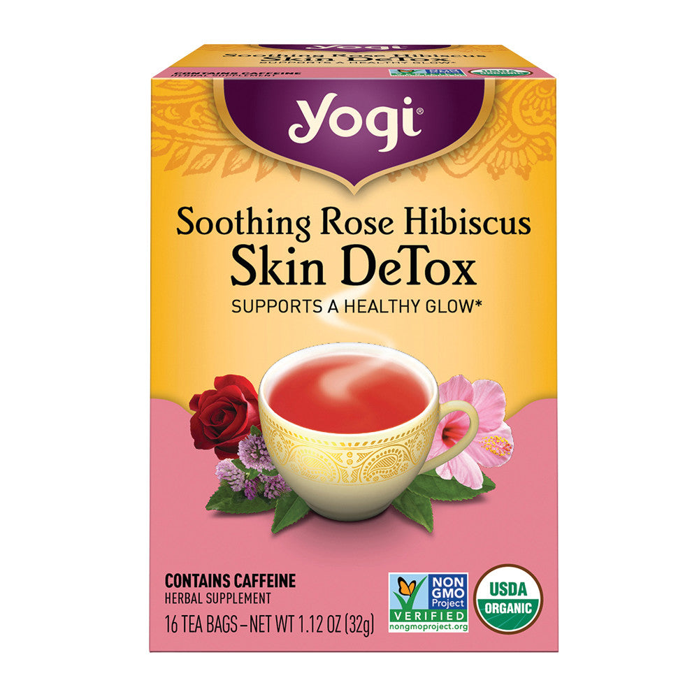 Wholesale Yogi Tea Rose Hibiscus Skin Detox Tea 16 Ct Box- Bulk