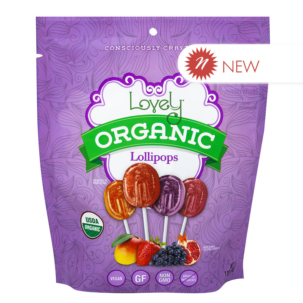 Wholesale Lovely Candy - Organic Lollipops - 7Oz- Bulk