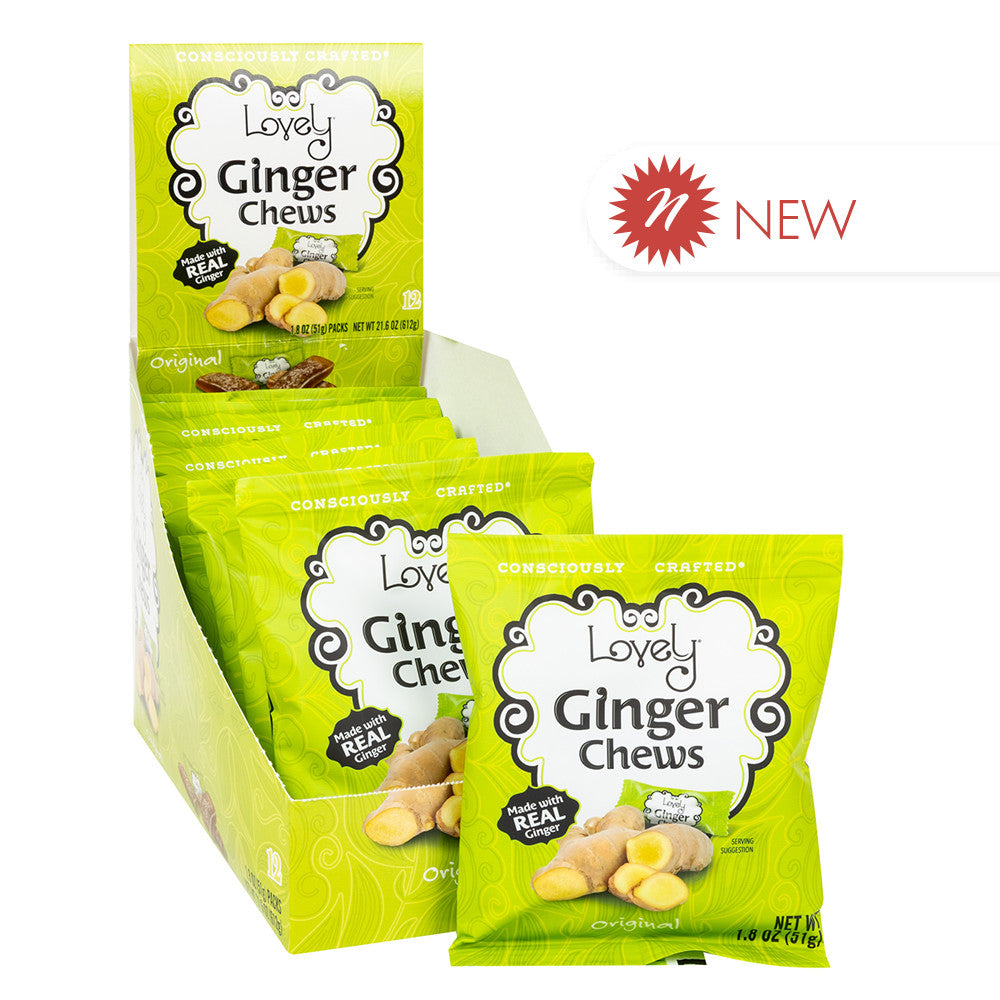 Wholesale Lovely Candy - Ginger Chews Original - 1.8Oz- Bulk