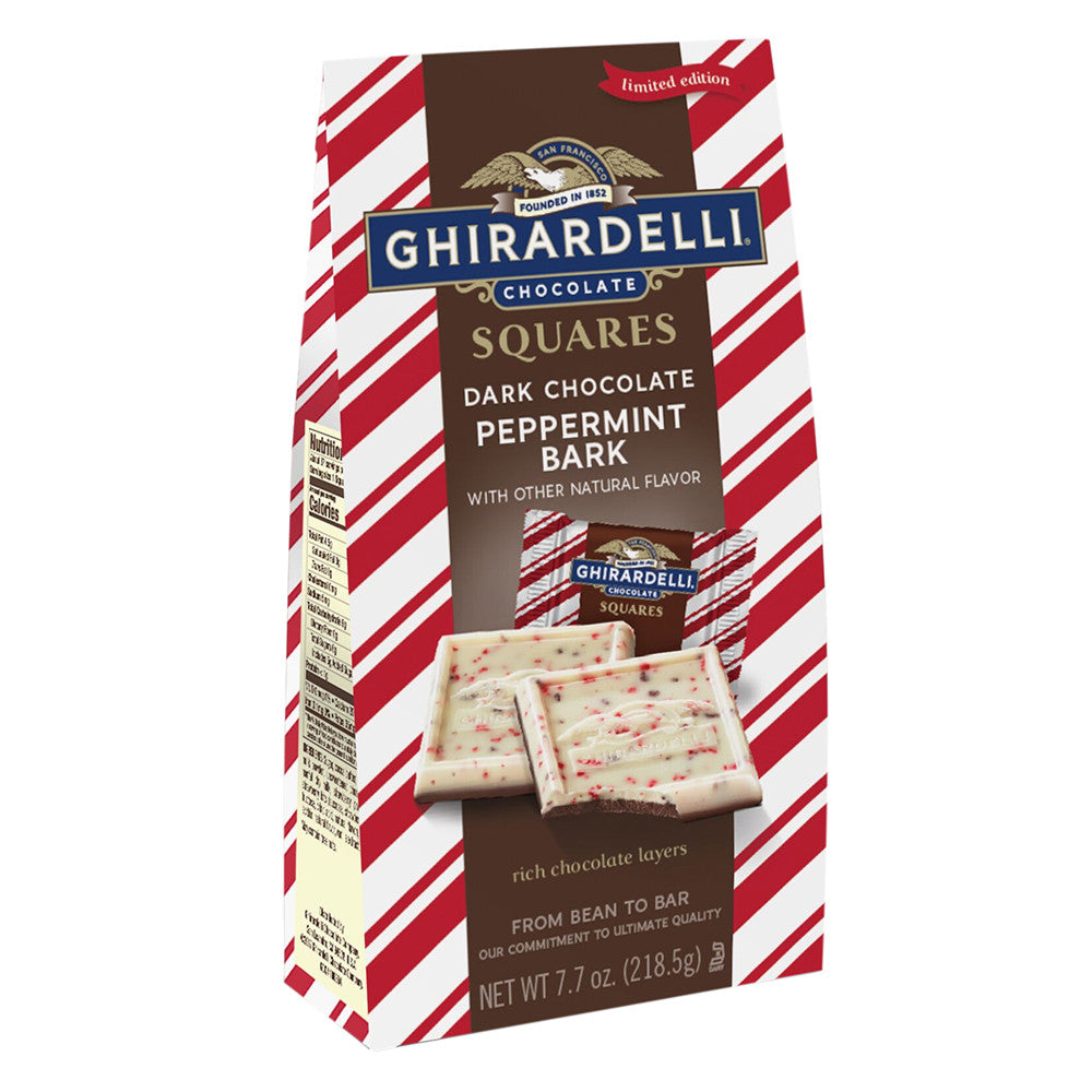 Wholesale Ghirardelli Dark Chocolate Peppermint Bark Squares 7.7 Oz Bag- Bulk