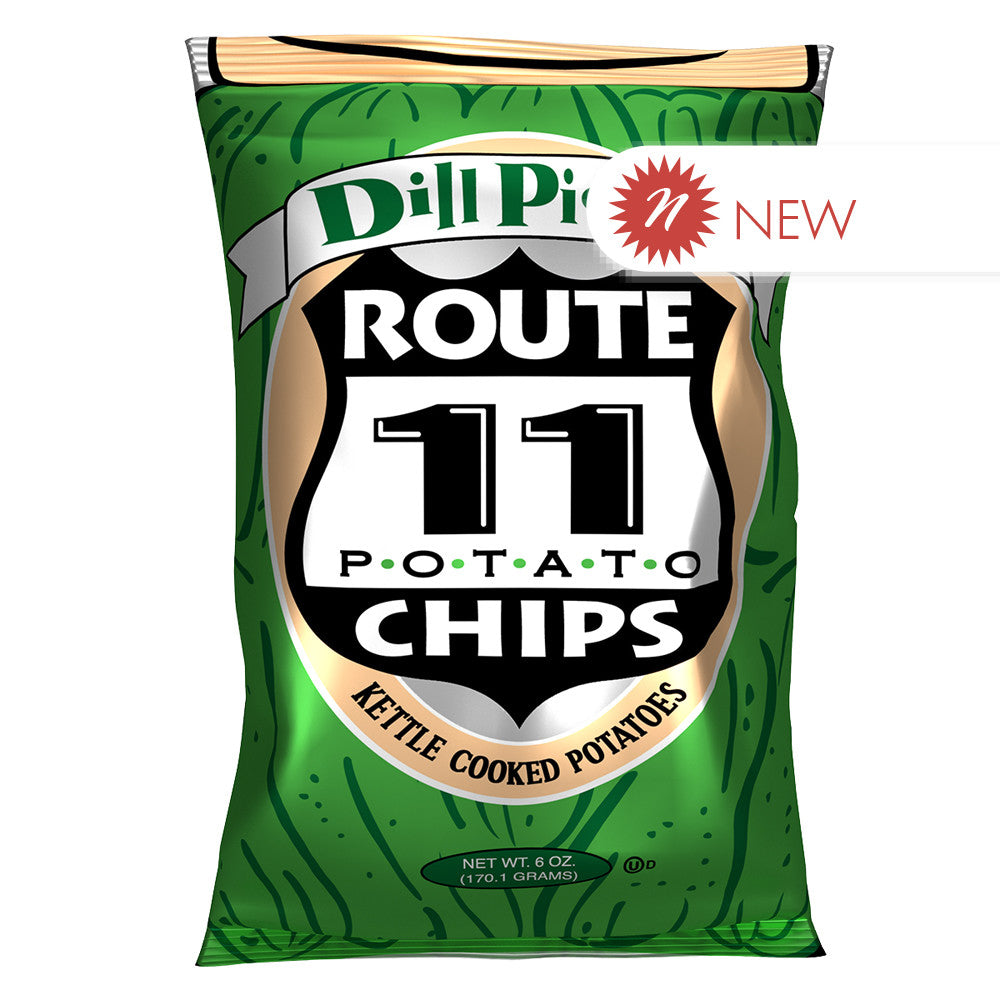 Wholesale Route 11 - Dill Pickle Potato Chips - 6Oz- Bulk