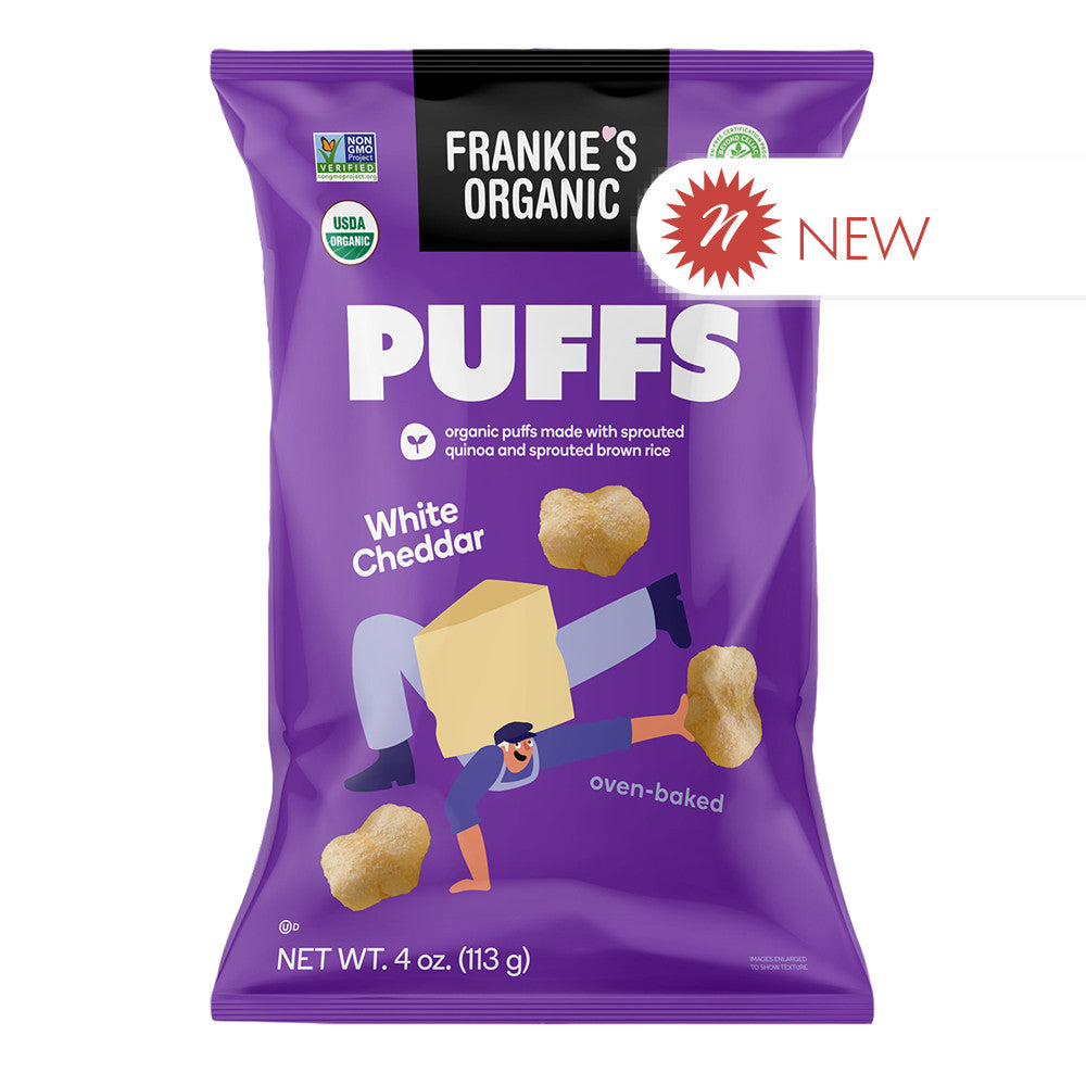 Wholesale Frankie'S Organic Puffs White Cheddar 4 Oz Bag- Bulk