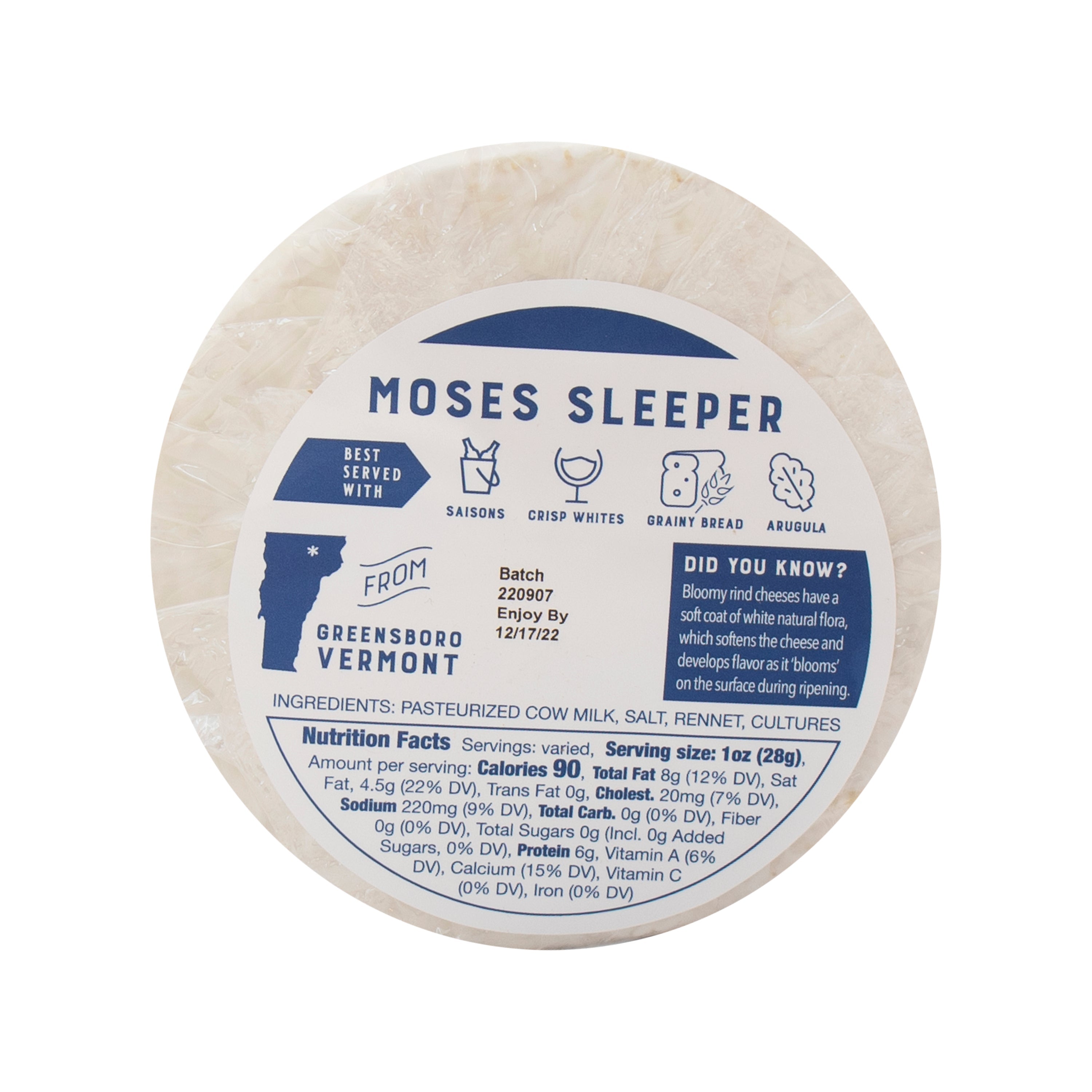 Jasper Hill Farm Moses Sleeper Brie Cheese 1.25lb