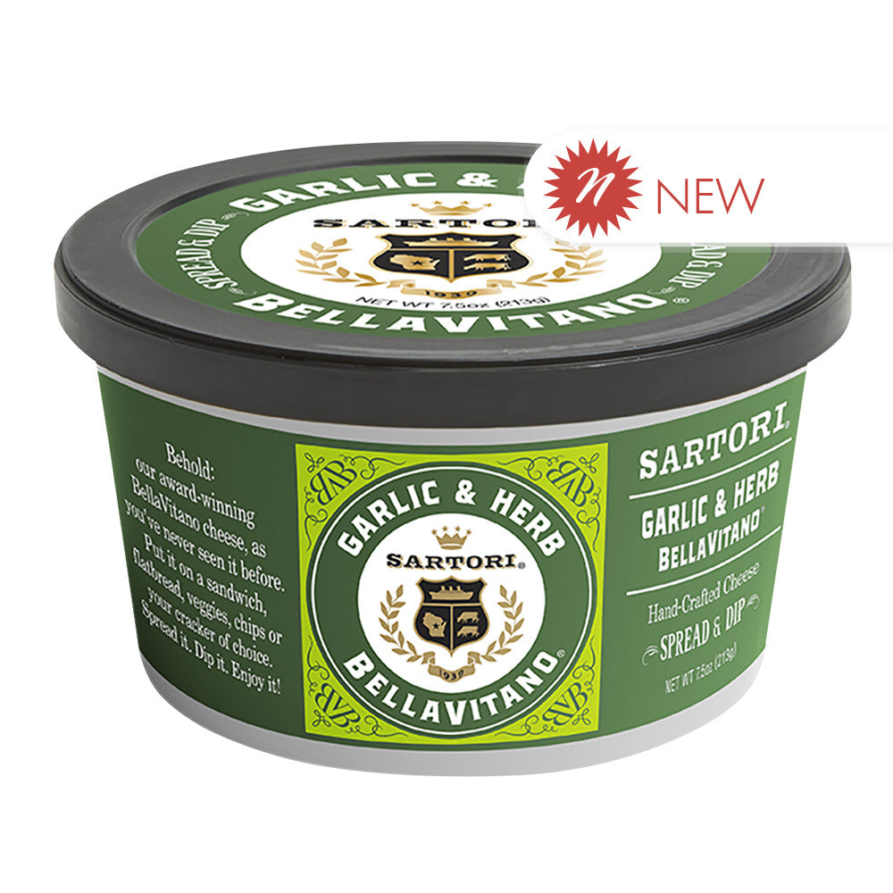 Wholesale Sartori Garlic & Herb Bellavitano Dip 7.5 Oz Tub- Bulk