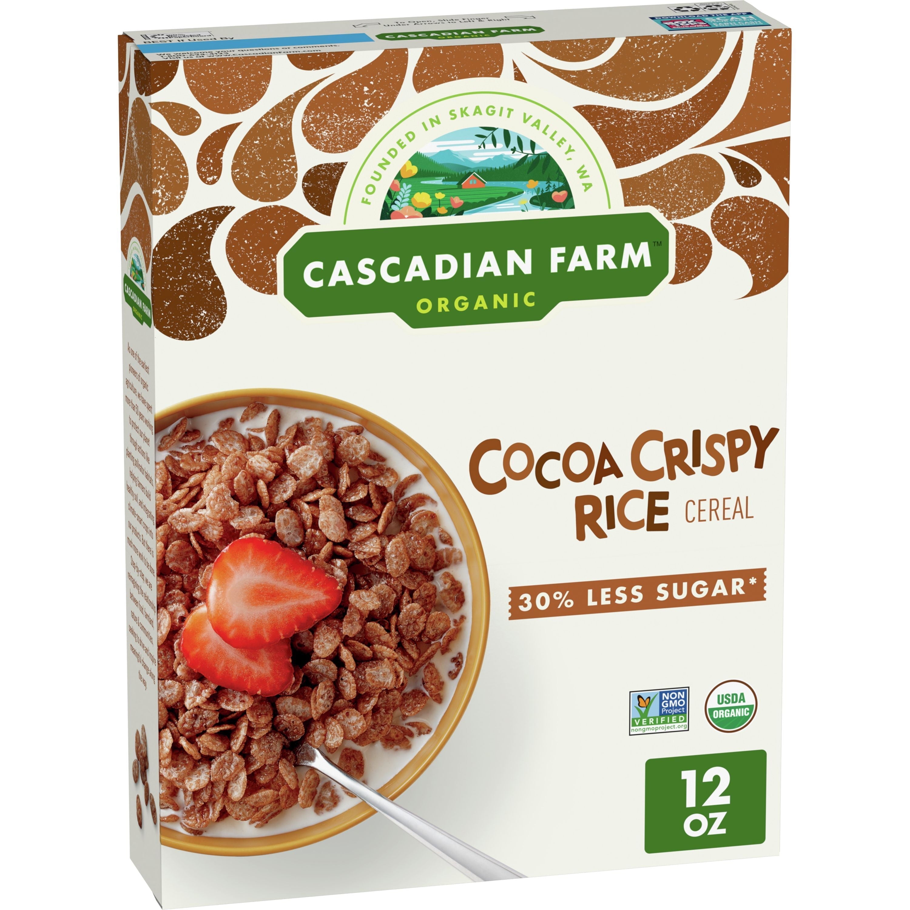 Cascadian Farm Organic Cocoa Crispy Rice Cereal 12 Oz Box