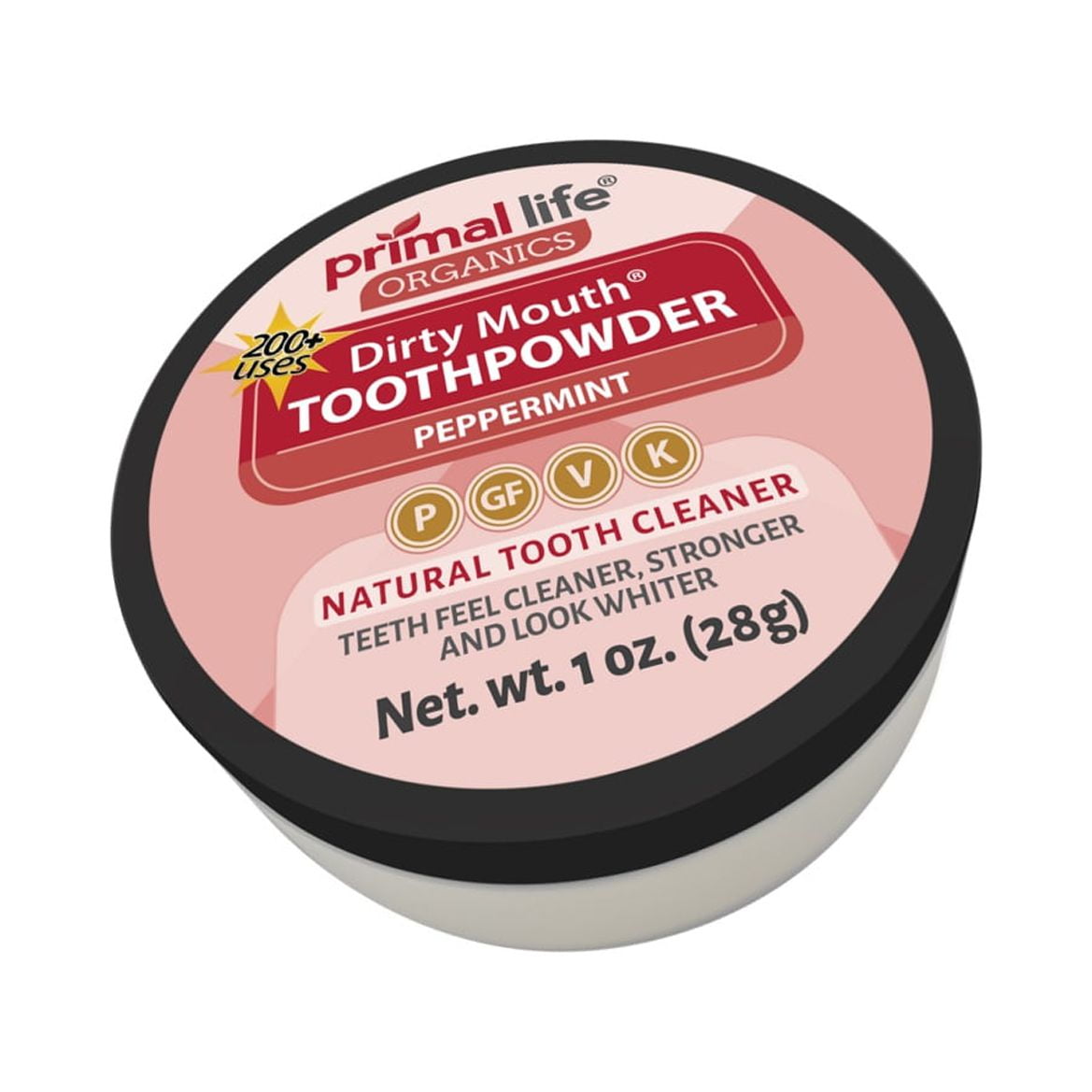 Primal Life Dirty Mouth Toothpowder Peppermint 1 Oz Cup