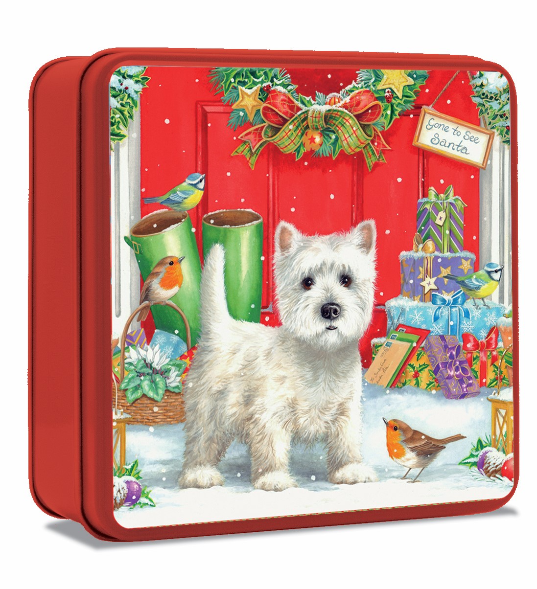 Wholesale Grandma Wild's Scottie Dog w/ Wellies Tin, Stem Ginger & Lemon Clotted Cream & Choc Chip Shortbread 5.64oz (160g))- Bulk