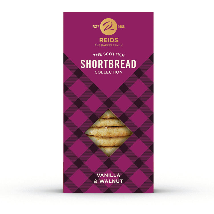 Wholesale Reids of Caithness Shortbread Carton, Vanilla & Walnut 5.29oz (150g)- Bulk